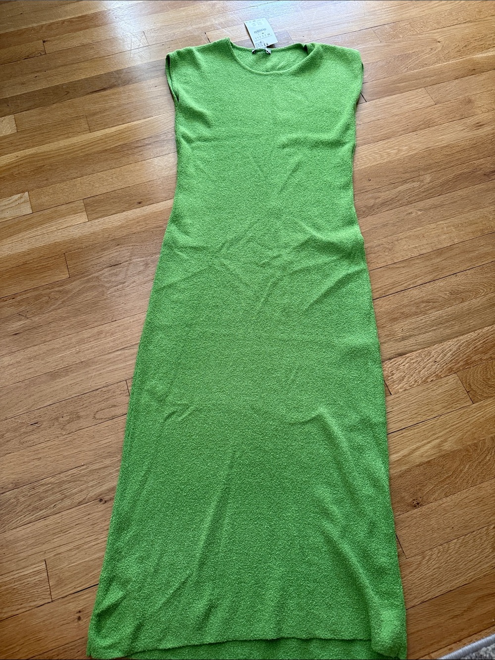 Zara Lime Green Knit Maxi Dress